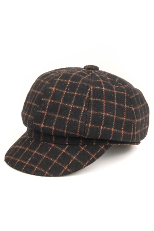 Plaid Pattern Simple Cap Hat