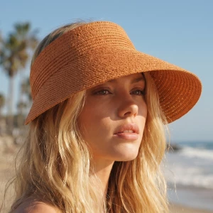 Woven Straw Open Top Sun Visor