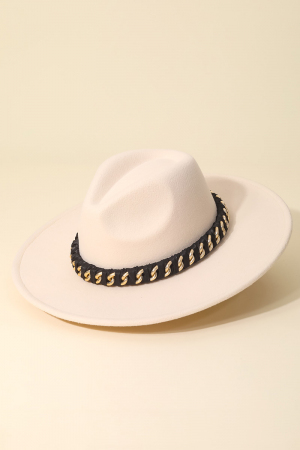 Chain Strap Fedora Fashion Hat