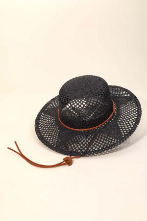 Straw Braided Flat Top Fashion Hat