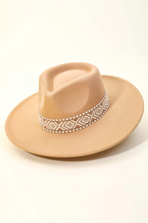 Boho Stripe Pattern Fedora Hat
