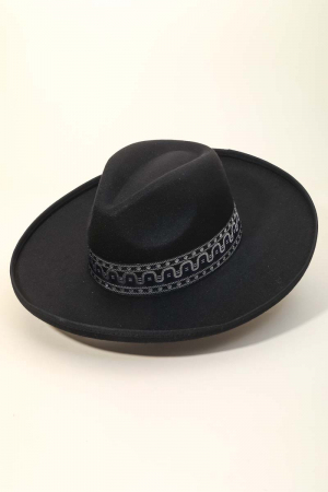 Boho Stripe Pattern Strap Fashion Hat