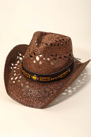 Braided Straw Fashion Western Cowboy Hat