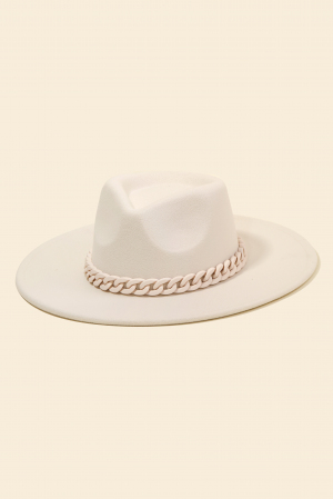 Curb Chain Link Strap Fedora Hat