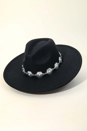 Chain Strap Fedora Hat