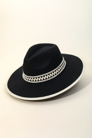 Boho Band Two Tone Fedora Hat