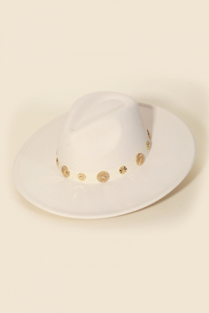 Coin Disc Ribbon Bow Fedora Hat