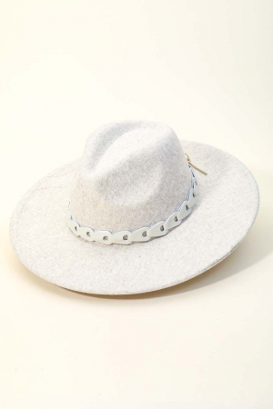 Unique Leather Strap Fedora Hat