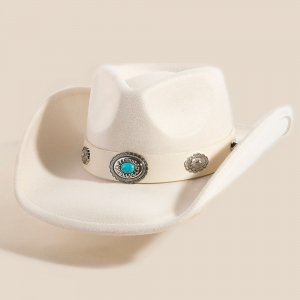 Western Turquoise Concho Strap Cowboy Hat
