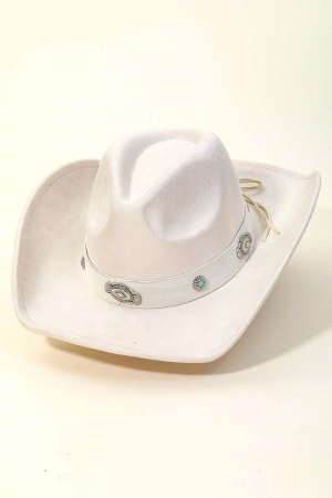 Western Disc Ribbon Bow Strap Cowboy Hat