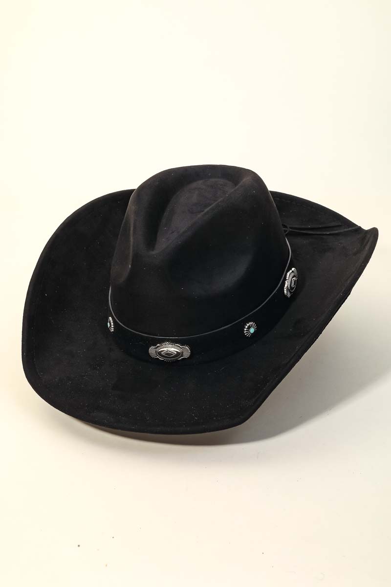 Western Disc Ribbon Bow Strap Cowboy Hat