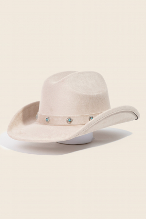 Studded Flower Strap Western Cowboy Hat