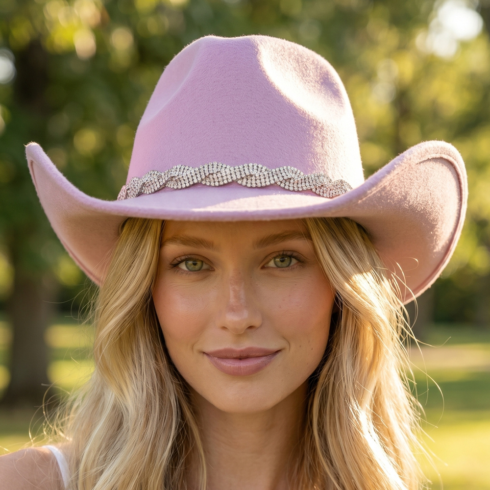 Wide Brim Vegan Suede Fedora With Braided Band