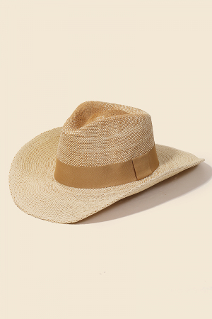 Basket Weave Straw Cowboy Hat