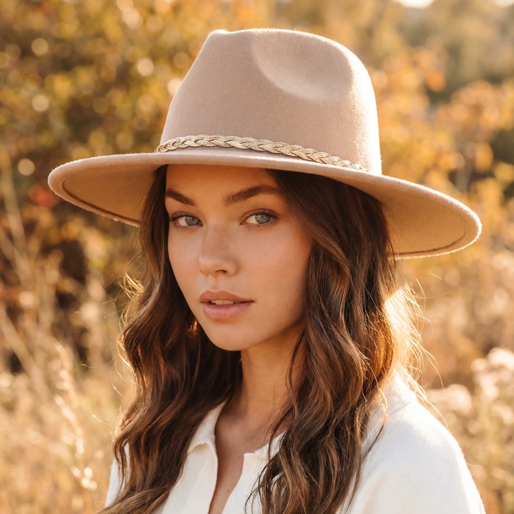 Braided Snake Chain Fedora Hat