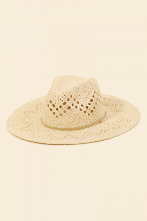 Straw Braided Fedora Hat