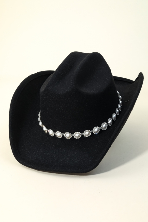 Western Pearl Studded Fashion Cowboy Hat