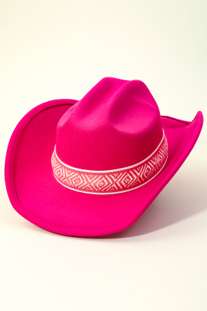 Western Braided Pattern Strap Cowboy Hat