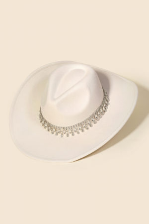 Rhinestone Fringe Chain Western Cowboy Hat