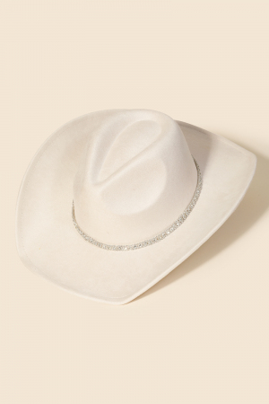 Rhinestone Studded Strap Western Cowboy Hat