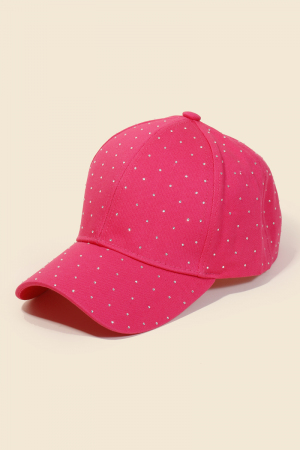 Rhinestone Studded Six Panel Cap