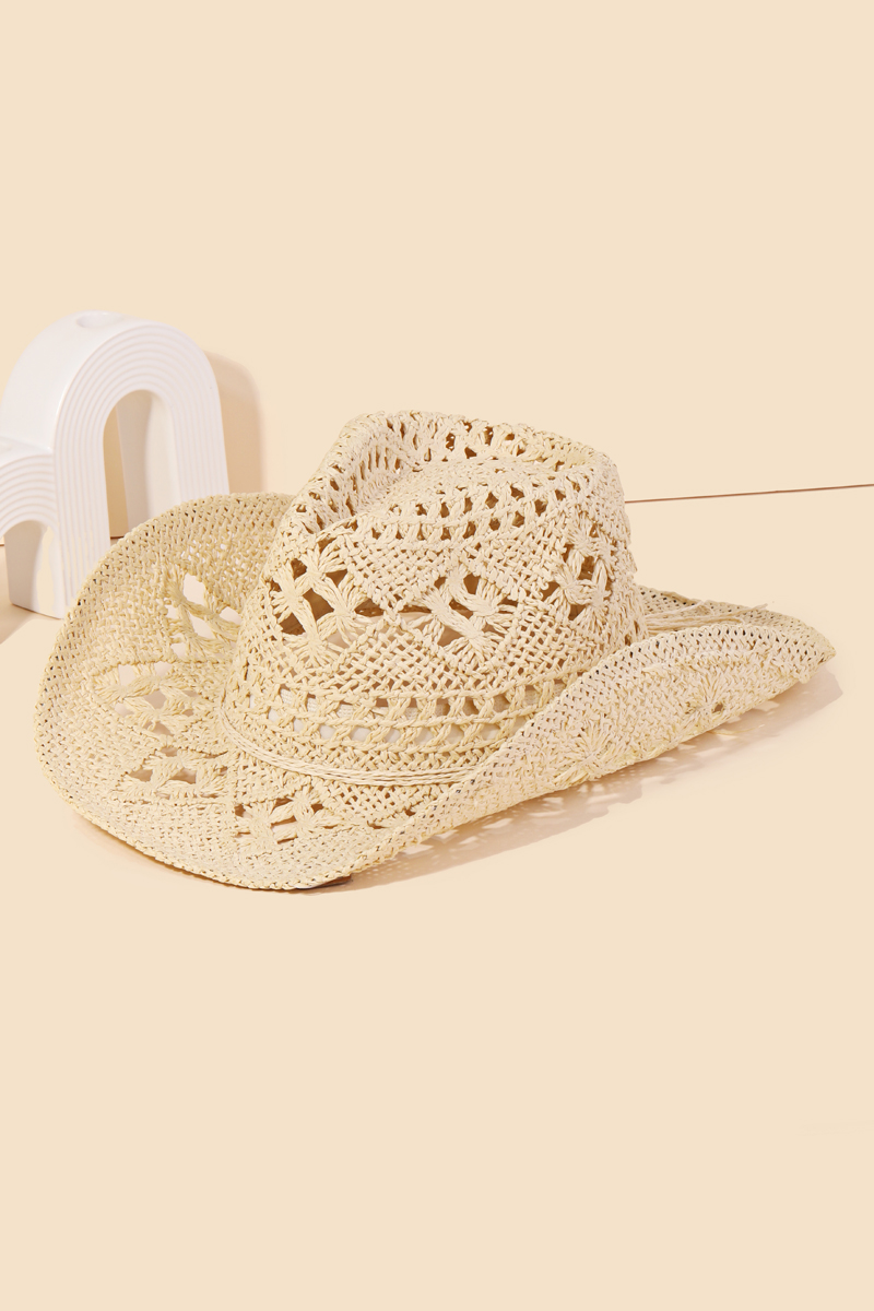 Western Straw Braided Cowboy Sun Hat
