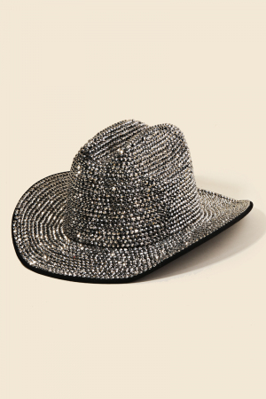 Rhinestone Studded Fedora Hat