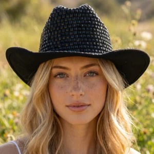 Rhinestone Bead Studded Fedora Hat