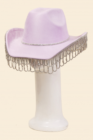 Intricate Rhinestone Curtain Fringe Western Cowboy Hat