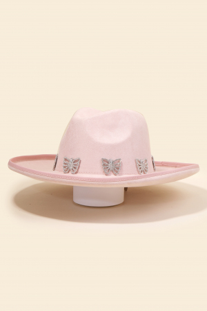 Pave Butterflies Fedora Hat