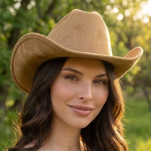Faux Suede Western Cowboy Hat
