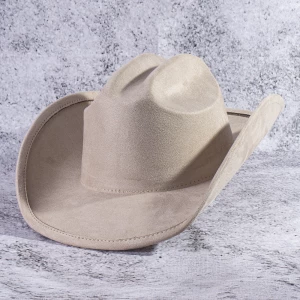 Classic Suede Look Wide Brim Cowboy Hat