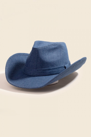 Braided Band Denim Cowboy Hat