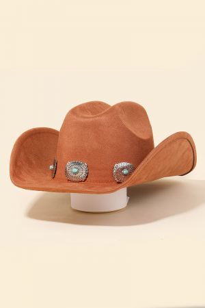 Turquoise Stud Oval Charms Western Cowboy Hat