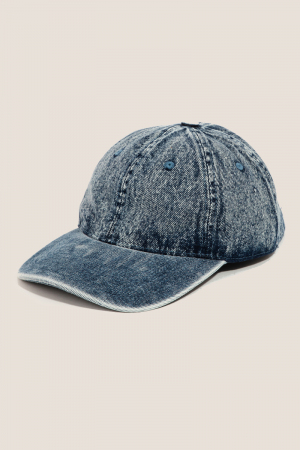 Faded Wash Denim Baseball Cap