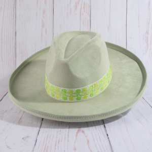 Boho Embroidered Band Fedora Hat
