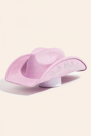Rhinestone Ribbon Bow Embroidered Western Cowboy Hat