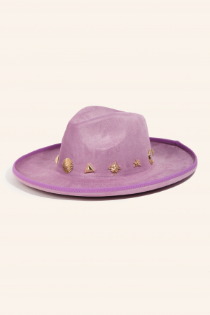 Mixed Metallic Charms Fedora Hat