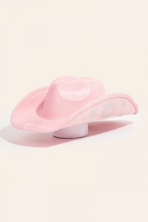 Rhinestone Moon And Star Embroidered Western Cowboy Hat