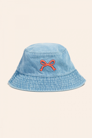 Ribbon Bow Embroidered Bucket Hat