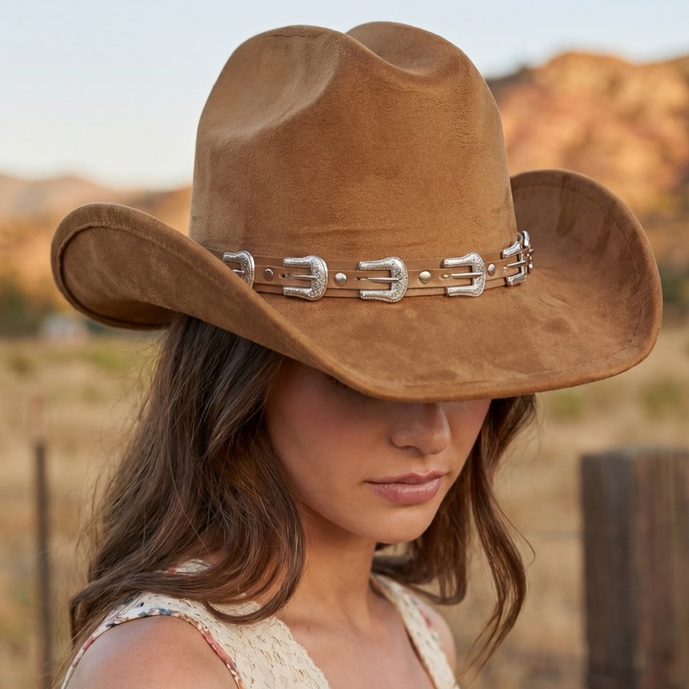 Belt Strap Cowboy Hat