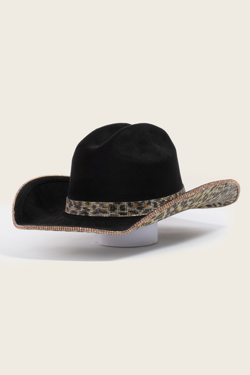 Pave Leopard Print Rhinestone Cowboy Hat