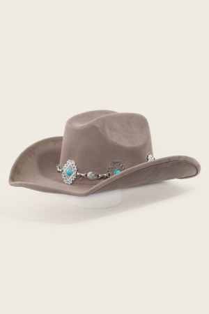 Turquoise Stud Concho Belt Western Cowboy Hat