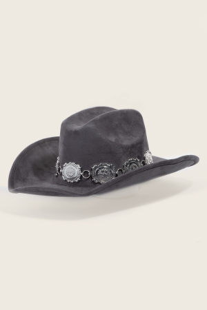 Metallic Concho Chain Western Cowboy Hat