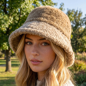 Mixed Faux Fur Loose Bucket Hat