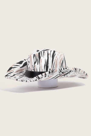 Two Tone Abstract Zebra Print Cowboy Hat