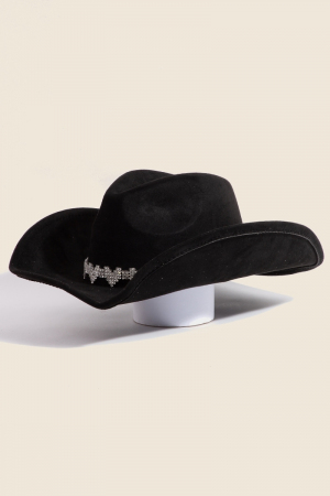 Rhinestone Heart Band Western Cowboy Hat