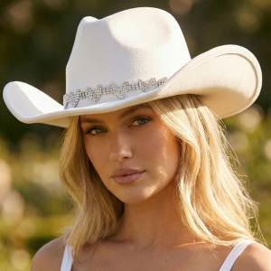 Rhinestone Heart Band Cowboy Hat