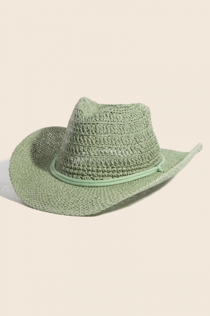 Western Straw Braided Double Rope Cowboy Hat