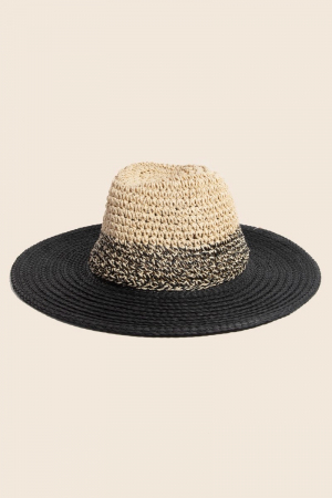 Tone Contrast Straw Hat